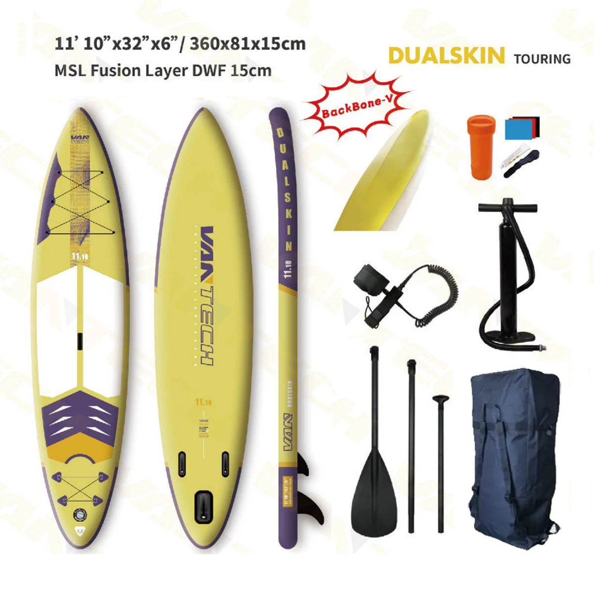 VANTECH sup board series High quality fusion double layer woven UV print all round yoga touring paddle board