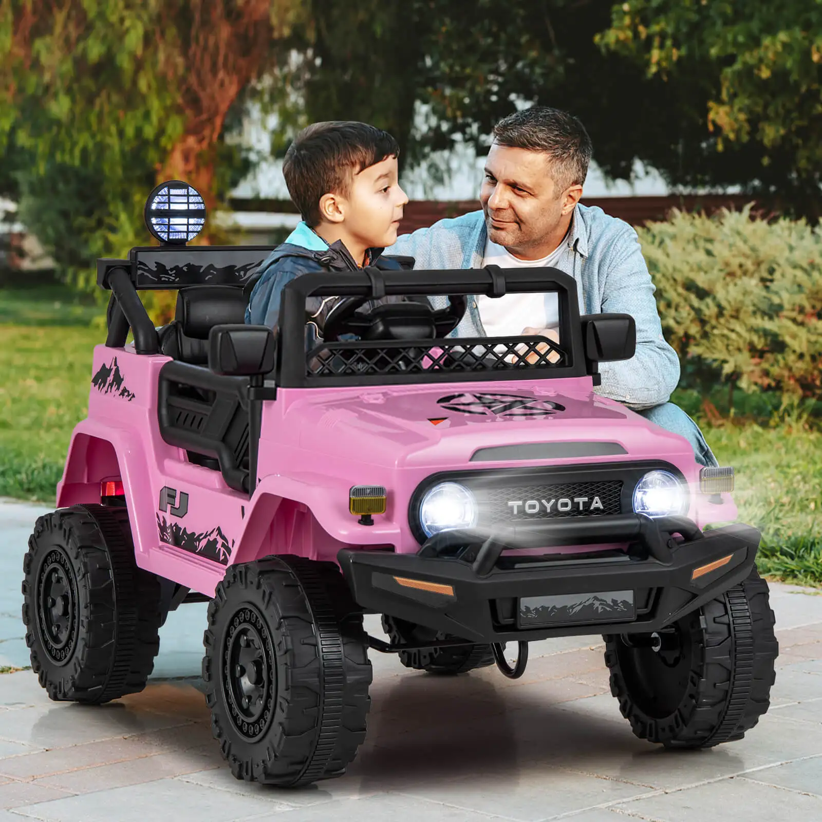 Licensed Toyota FJ Toddler Ride on Car 12V Battery Powered Ride on Truck Pink