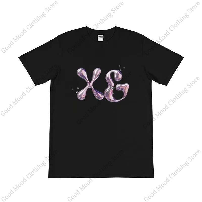 

XG Letter Print T Shirt Fashion Concert Fans T-shirt Harajuku Casual Hip Hop Loose High Quality Cotton Short Sleeve Tee Tops