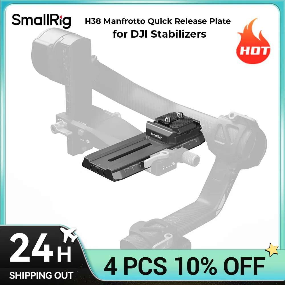 

SmallRig Quick Release Plate Adapter for Manfrotto for DJI RS 4 / RS 4 Pro /RS3 / RS 3 Pro/RS 2 /RSC 2, with Quick Release Plate