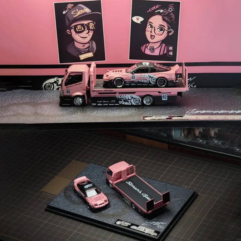 New Microturbo Simon'S Garage 1:64 180sx Modified Transport Trailer China 10th Annual Greater Bay Area Auto Culture Festival Car