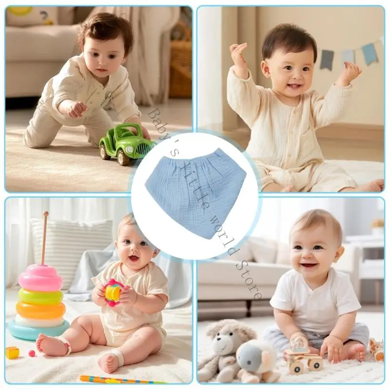 

Comfortable Infant Drool Bib Bandana Saliva Towel Cotton Washable Burp Cloth For Sensitive Skin Care B2EB
