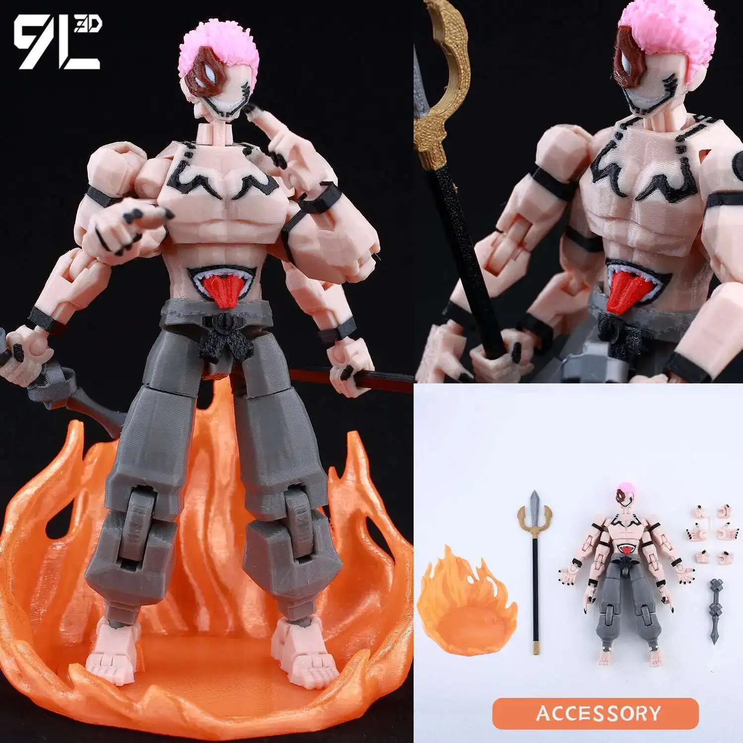 9L3D Gedrukt Dummy13 T13 Op Voorraad Klaar voor Verzending Jujutsu Kaisen Grijs Gewaad Sukuna Figuur Anime Gelede Model Stress-relief Speelgoed