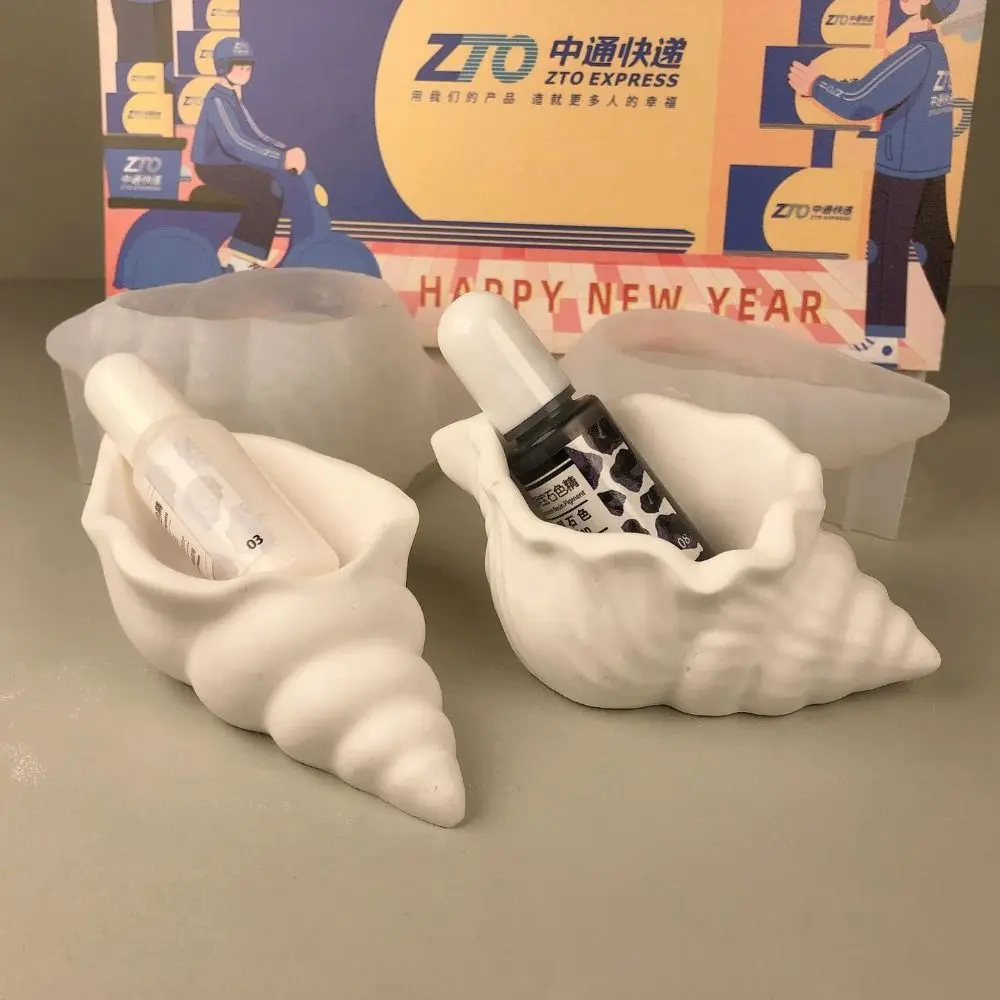 Home Decor Sea Shell Conch Silicone Molds 3D Storage Box Resin Molds Gypsum Concrete Candle Mould DIY