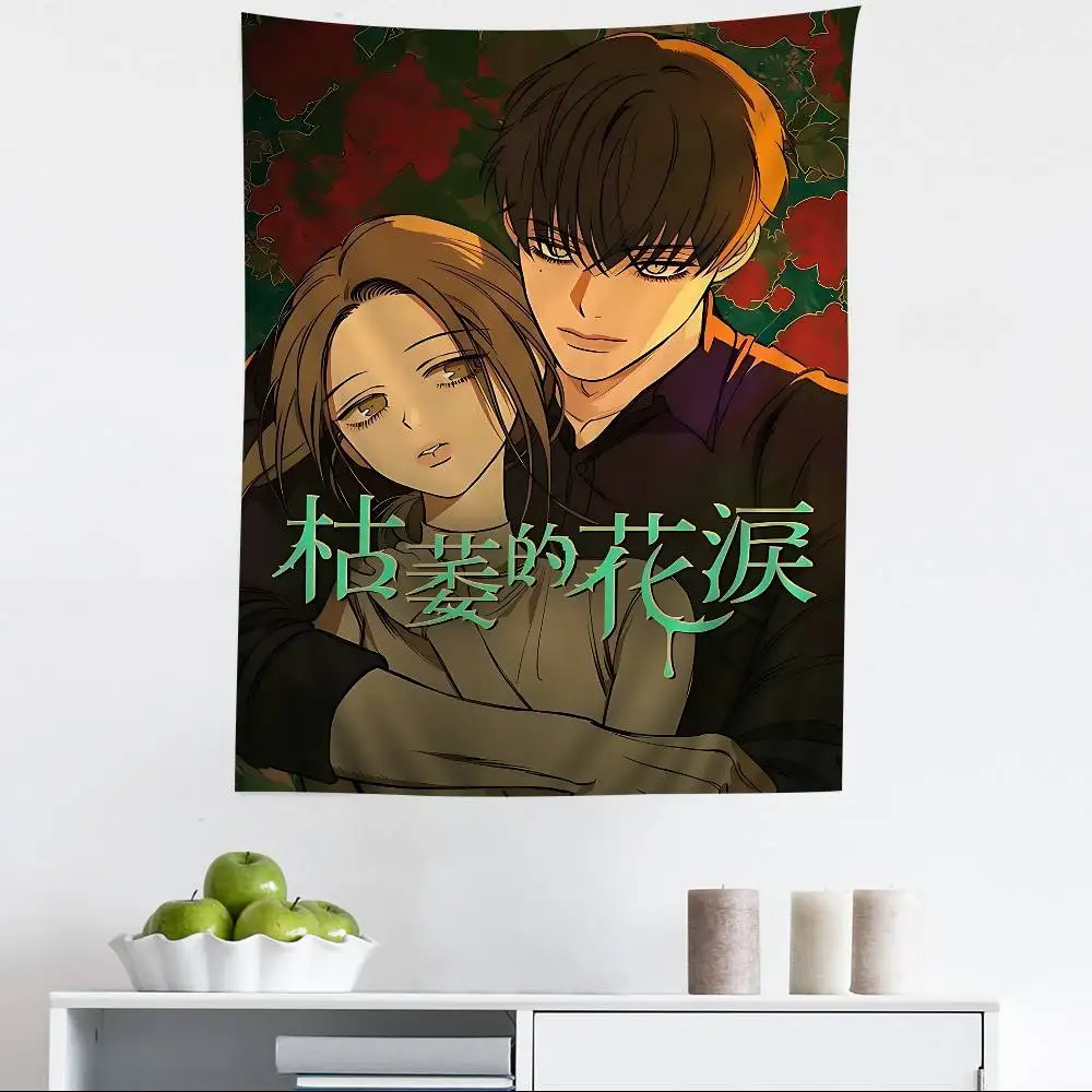 tears on a Withered Flower Hippie Wall Hanging Tapestries for Living Room Home Dorm Decor Art Home Decor
