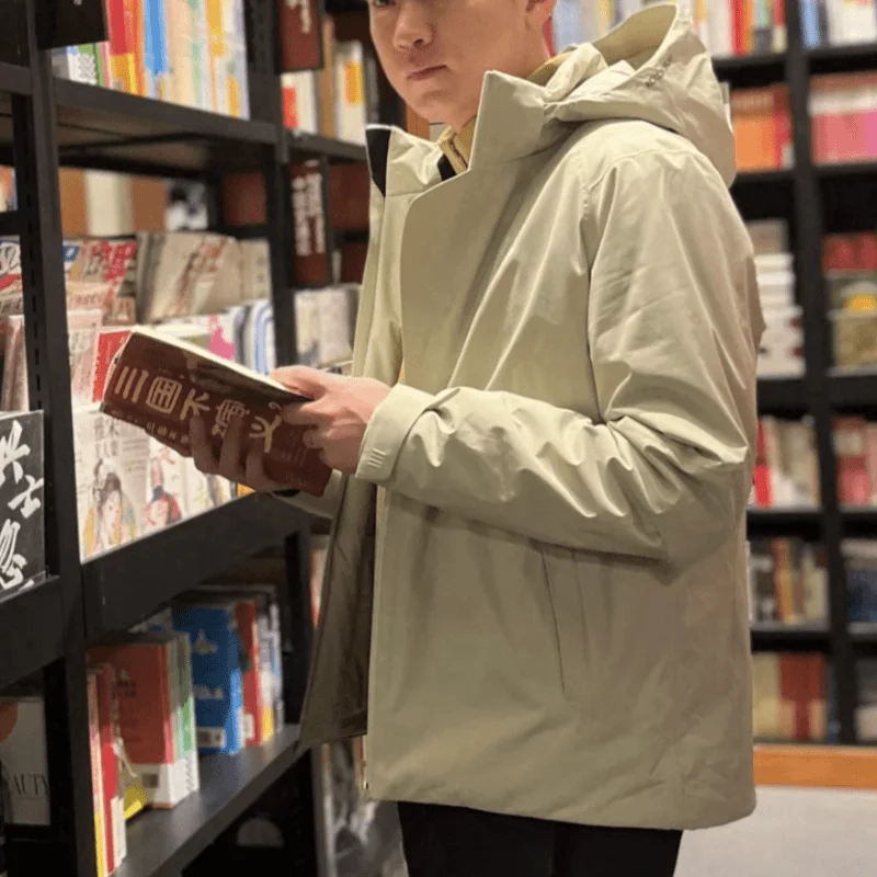 

Tech P Cotton 3D Tailored Men's Hooded Jaet Cozy Warm like down Coat Faionable Urban Sle Stand Fit Winter Outerwear