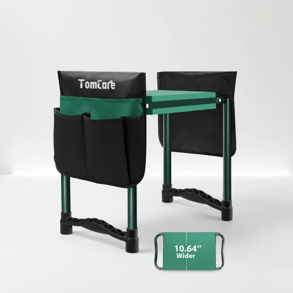 

Foldable Garden Kneeler Seat with 10.64" Wide Soft Pad, 400lb Capacity, 2 Tool Pouches - Perfect Gardening Gift for Women & Men