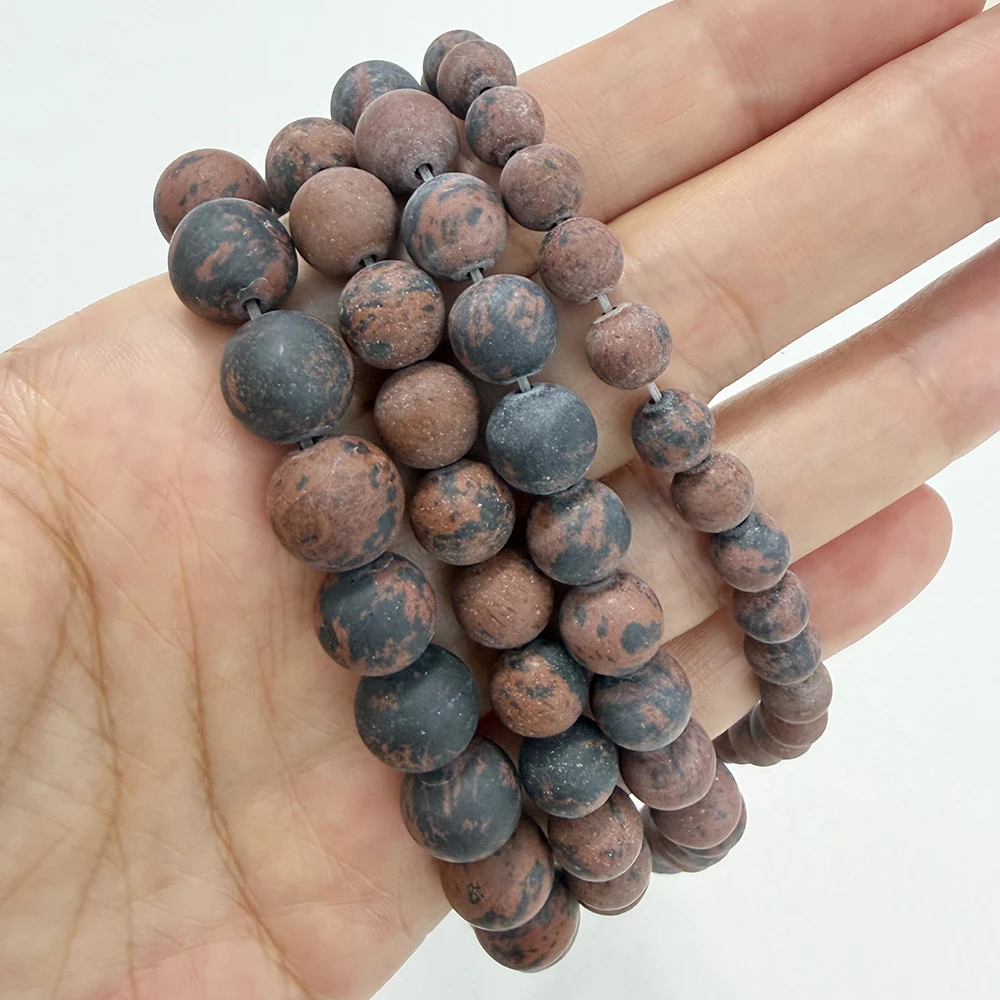 Naturstein Matt Mahagoni Obsidian Runde Lose Perlen 15" Strang 4 6 8 10 12MM Auswahlgröße für Schmuckherstellung DIY