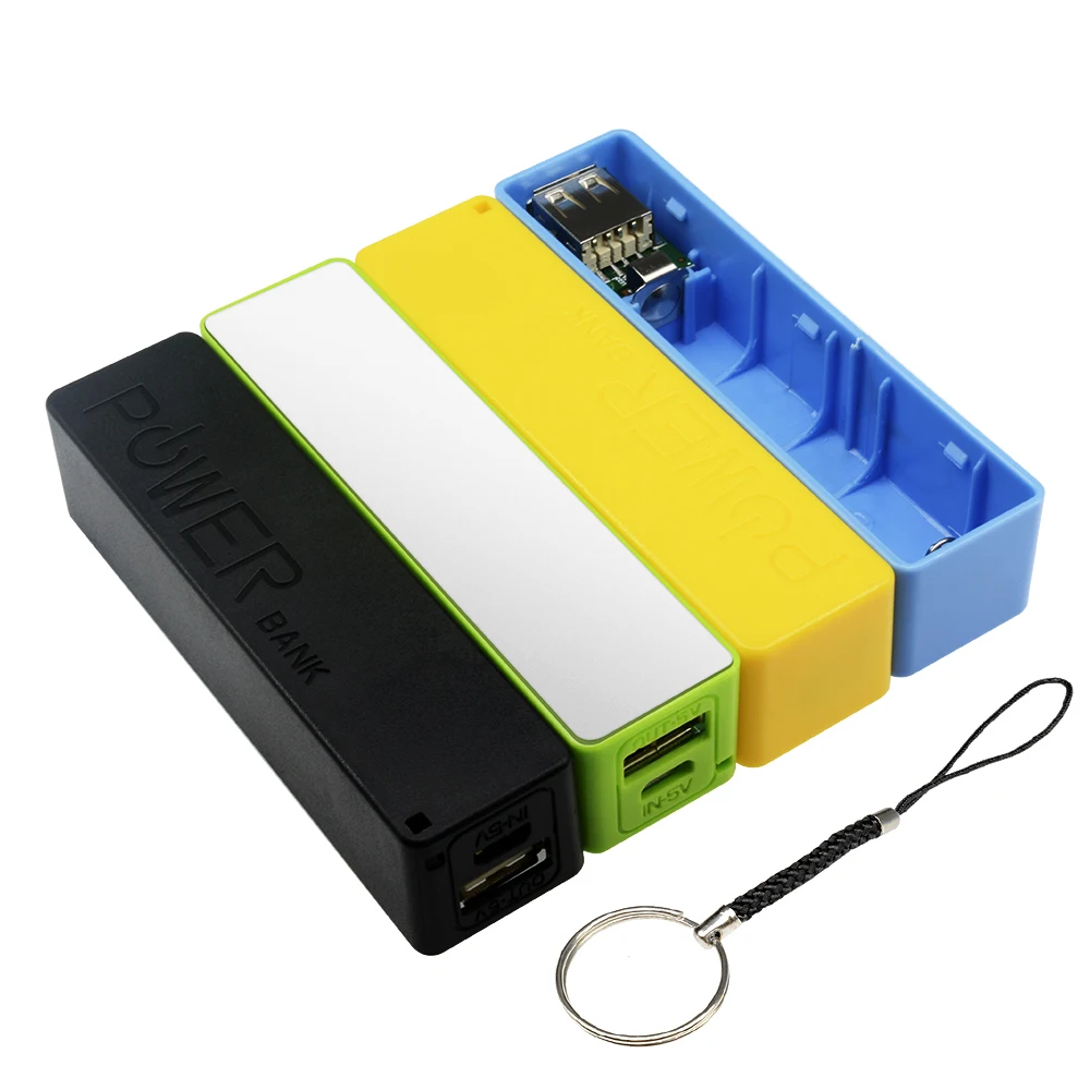 diy-usb-power-bank-case-kit-18650-Зарядное-устройство-для-аккумулятора-с-брелоком-Черный-Белый-Синий-Розовый-Желтый-Зеленый-Для-arduino