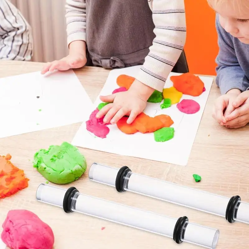 Transparent Acrylic Clay Roller With Thickness Ring, Plastic Rolling For Sculpting, Compatible For Un-fired Clay Art Projects