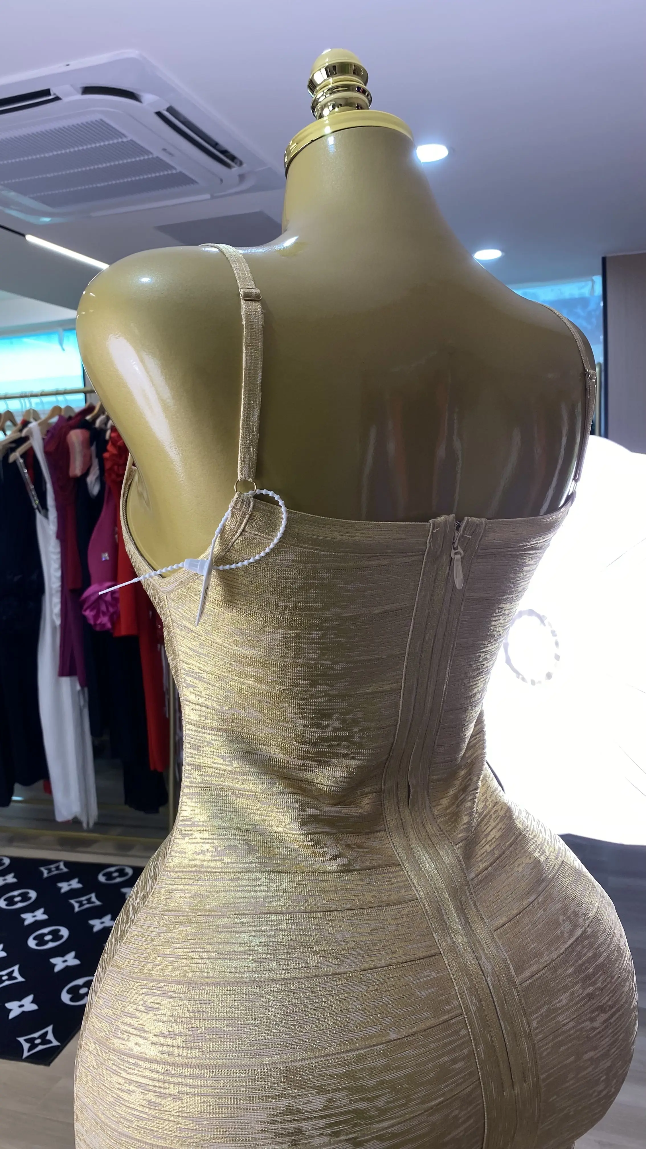 Ladies' elegant backless spaghetti strap striped dress, sexy summer long evening gown.-876