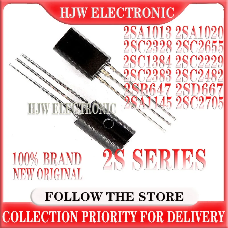 50pcs 2sa1013 To-92l A1013 2sa1020 2sc2328 2sc2655 2sc1384 2sc2229 2sc2383 2sc2482 2sb647 2sd667 2sa1145 2sc2705 C2655 C2383