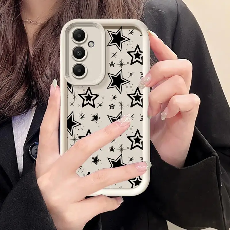 phone case for Samsung Galaxy A55 A52 A33 cases A24 A15 A12 A23 A22 5G A54 A52s A53 A14 funda Cover Pentagram Art Star Moon Cool