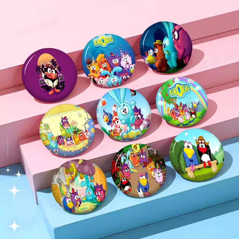 Popular S-Smeshariki Animation 32/44/58MM Customizable Button Pins Cute Funny Creative Badge Jewelry Decor Gifts for Friends