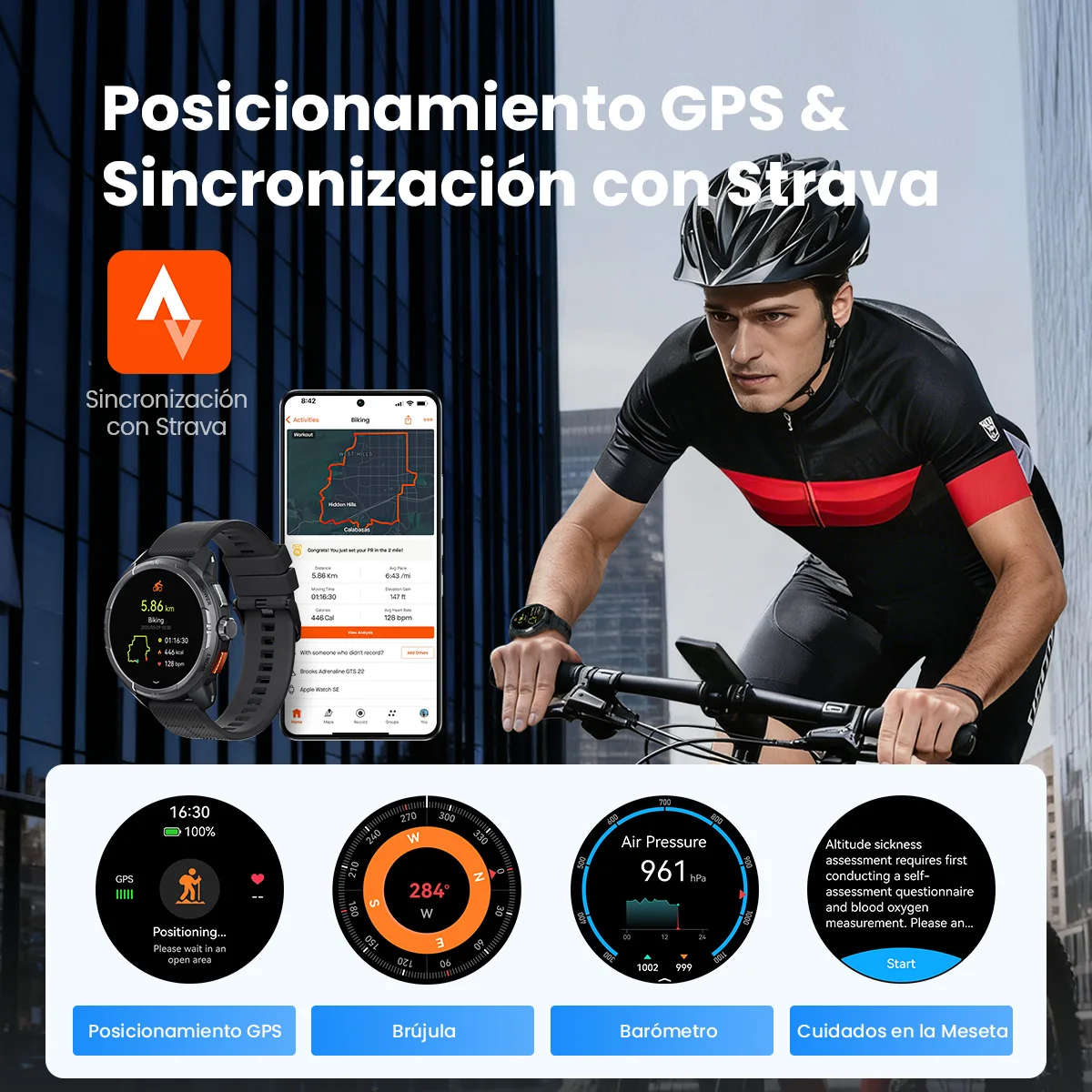 HAYLOU reloj inteligente Solar Ultra GPS, dispositivo resistente al agua hasta 5atm, con Pantalla AMOLED de 1,6 pulgadas, GPS in - Image 3