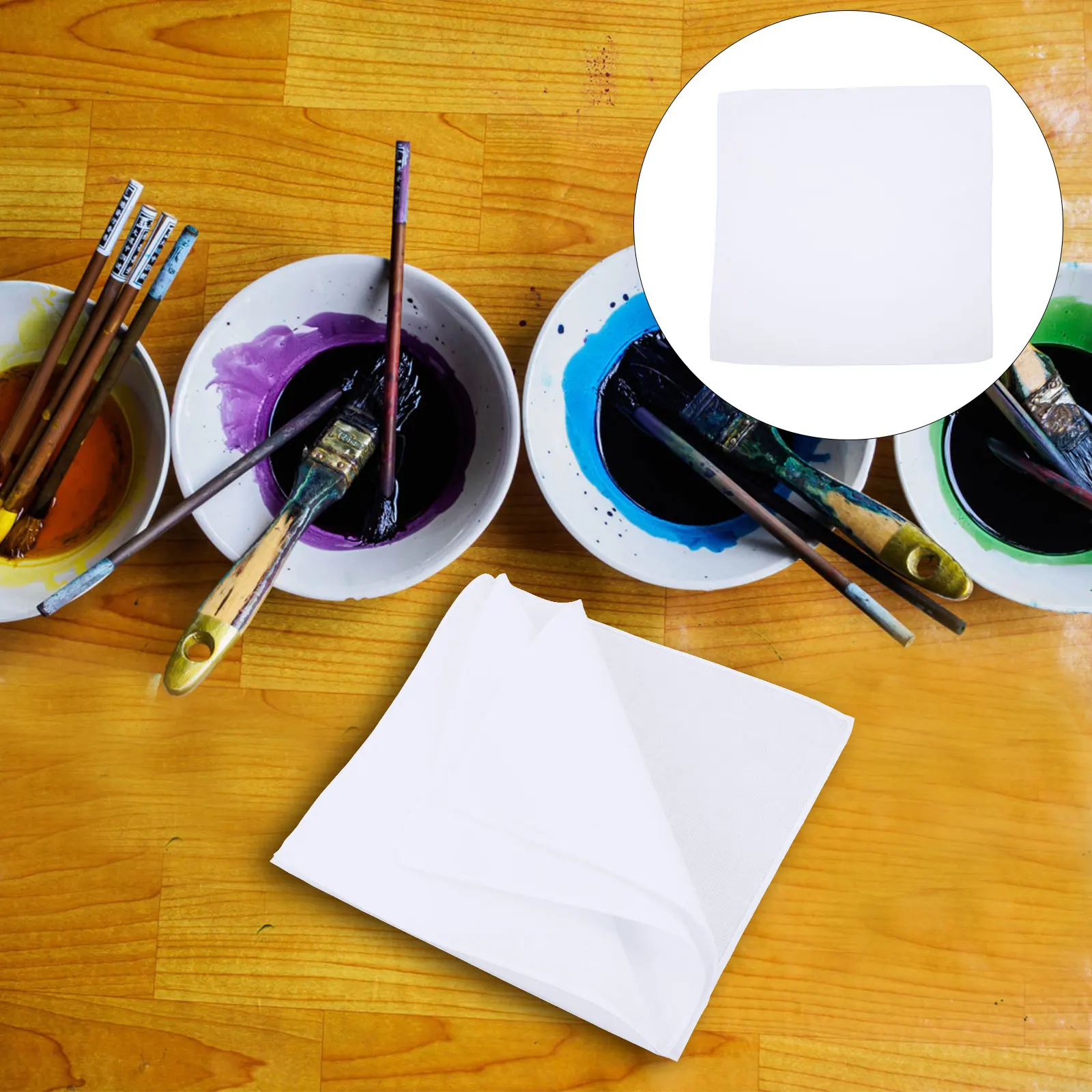12 pçs lenços branco puro toalhas quadradas lenço de algodão para pintura leve durável absorvente diy presentes