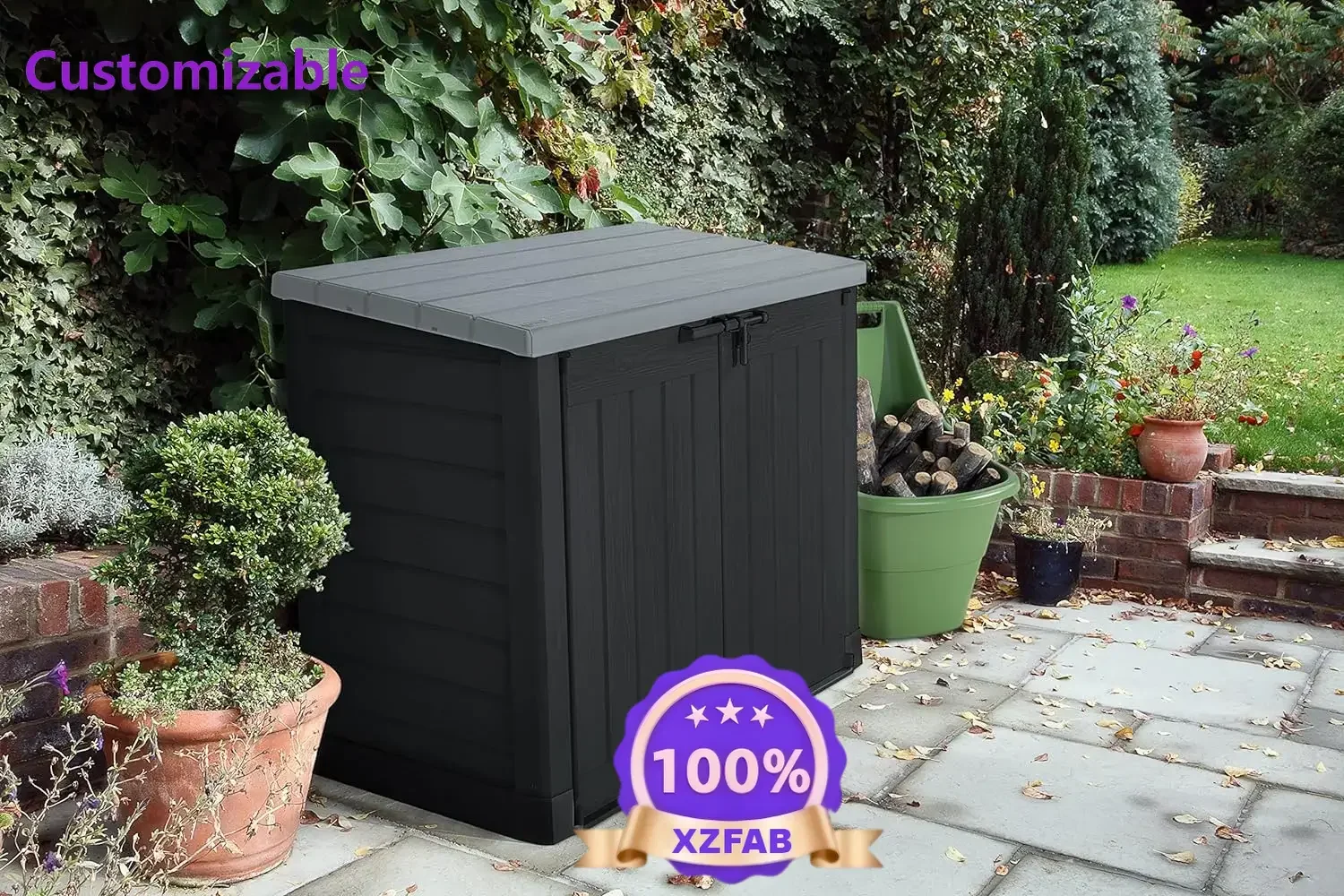 Factory Direct 2026 High Quality Store-It-Out Outdoor Resin Storage Shed W/ Easy Lift Hinges,For Tools,Toys,Gard,en Accessories