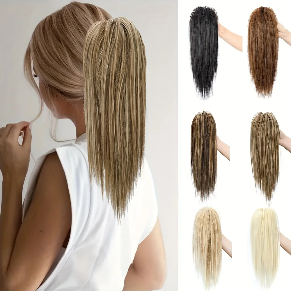 12Inch Synthetic Ponytail Extension Claw Clip On Hairpiece Soft Pony Tail Heat Resistant Fiber For Women Daily Hairstyle