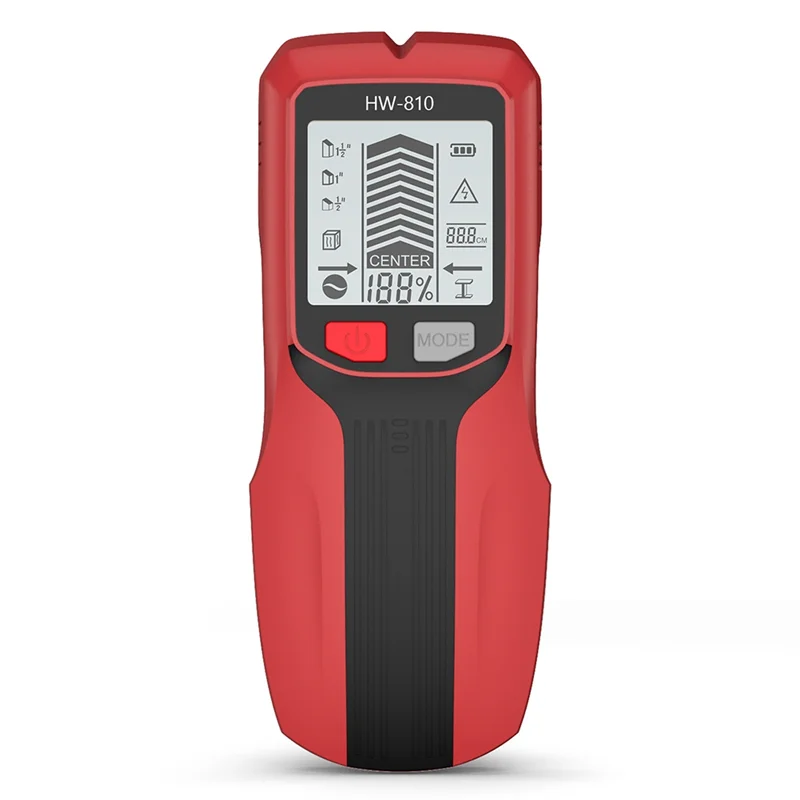 ABKS-HW-810 Ручной металлоискатель для поиска гвоздей с ЖК-дисплеем высокой четкости Настенный детектор для обустройства дома