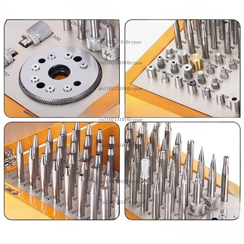 Watch Maintenance Tool High-Precision 130PCS Punches Set Punching Table Set For Swing Wheel And Shaft Disassembly