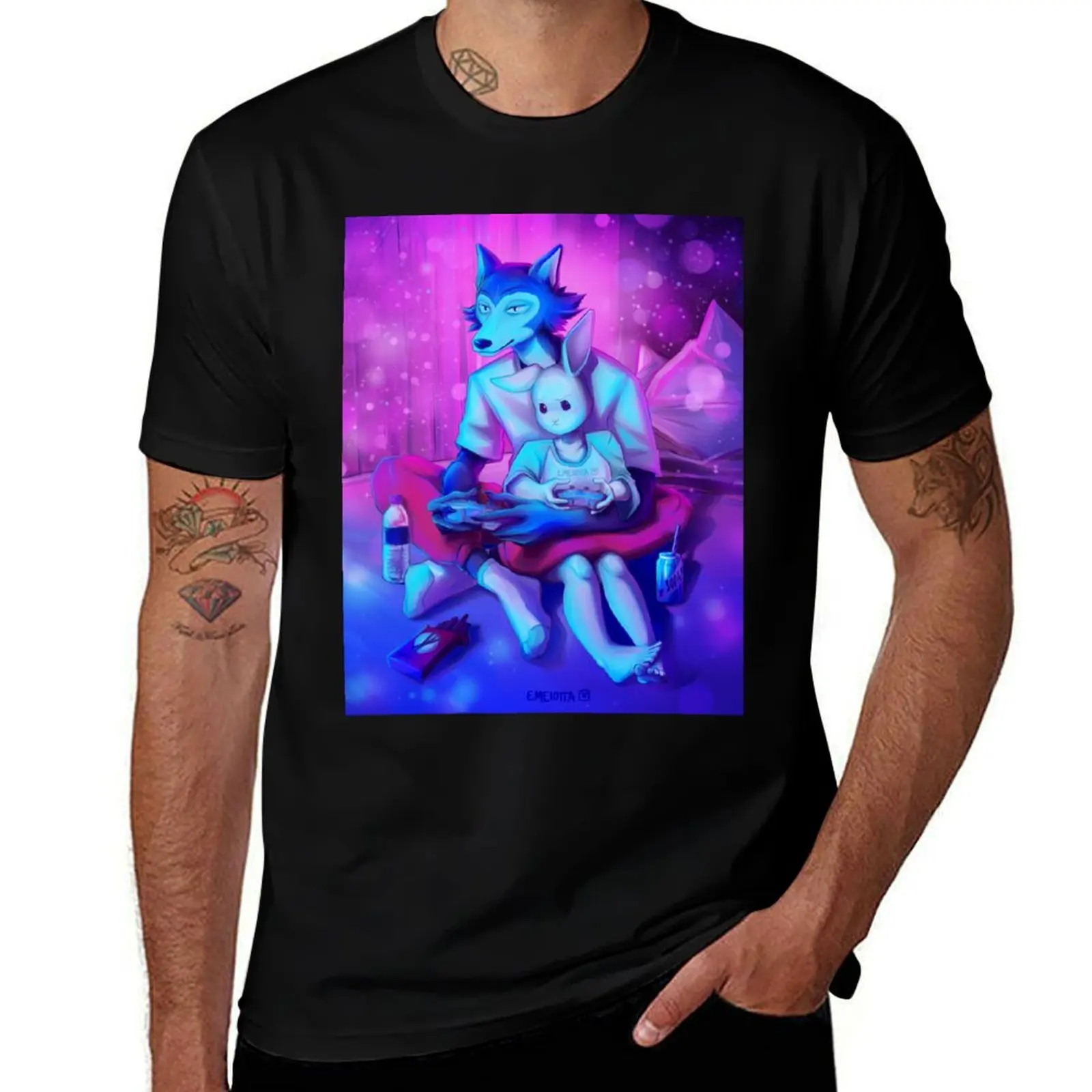 Legoshi and Haru Videogames T-Shirt Basic Short Sleeve Cotton Blend T-Shirt