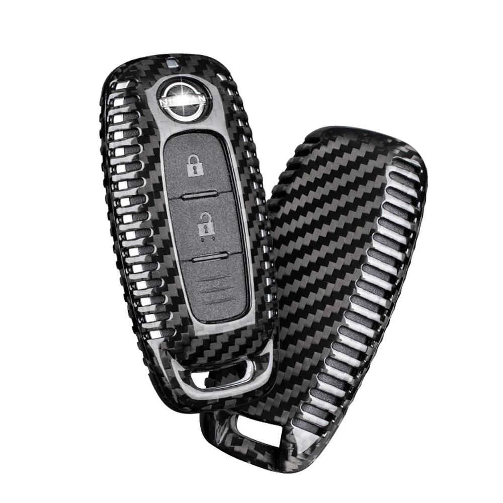 Carbon Fiber Key Fob Cover for Nissan, Key case for NISSAN Qashqai Altima Teana 2022 2023 3/4 Button Key Shell Car Accessories