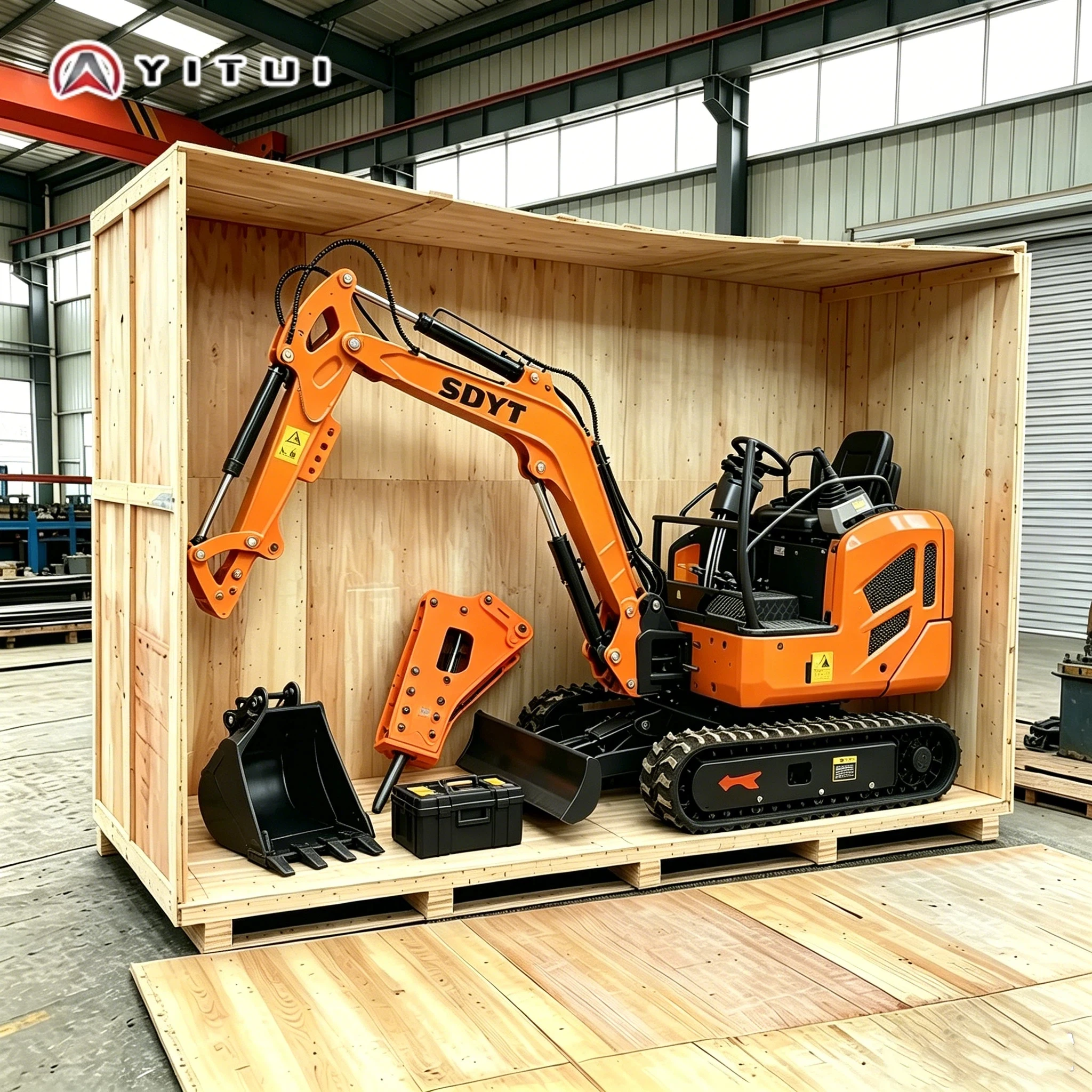 1.8ton Mini Excavator Wide Working Range Low Vibration Long Service Life For Small Commercial Construction Projects Customized