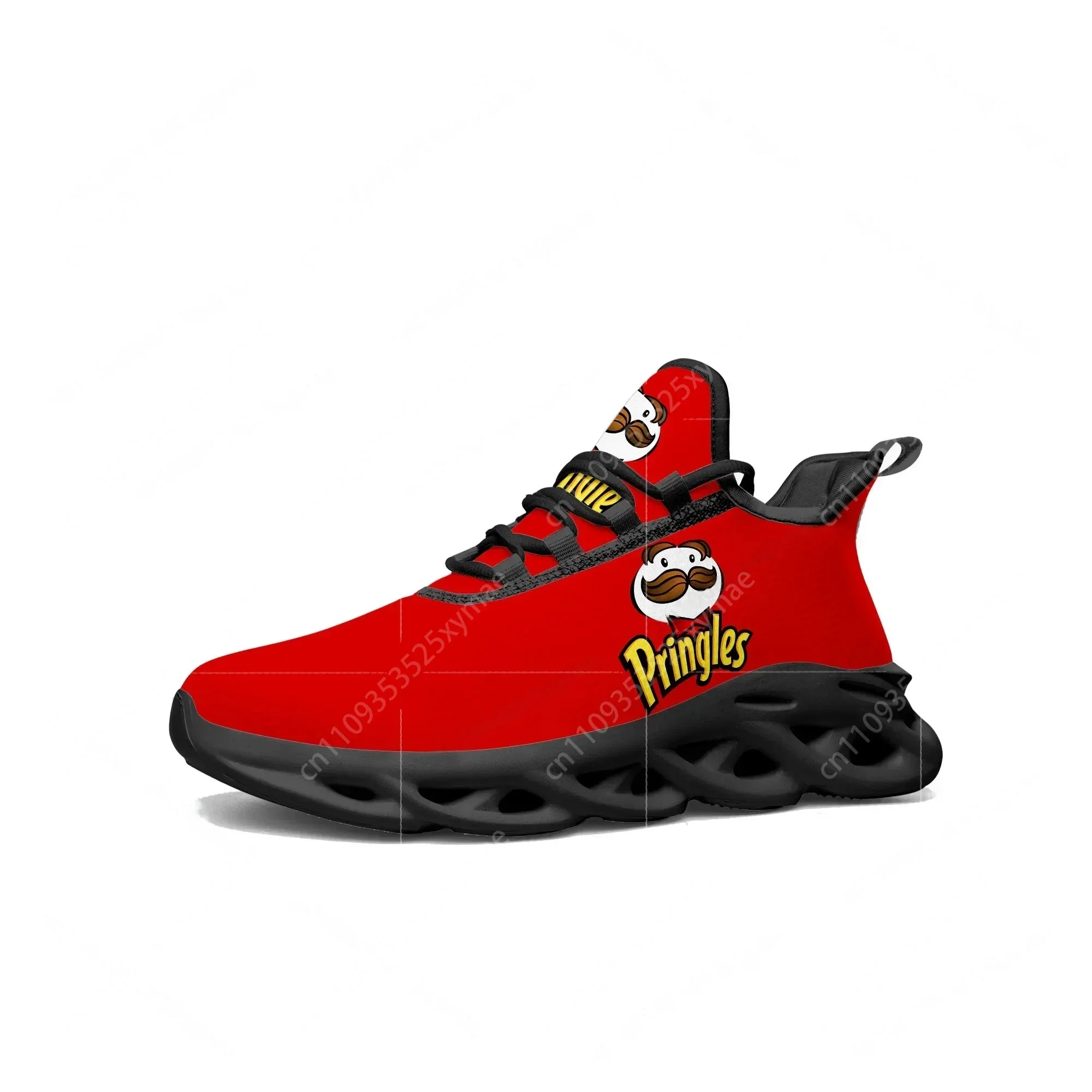 Zapatillas deportivas Pringles Flats para hombre y mujer, calzado deportivo para correr, calzado de malla con cordones de alta calidad, calzado hecho a medida, color negro