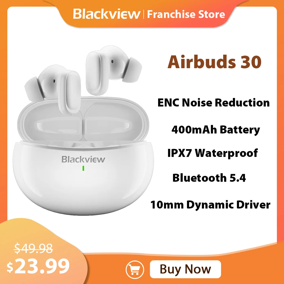Гарнитура Blackview Airbuds 30, беспроводные наушники BT 5.4, спортивные TWS, наушники Air Conduction Bass ENC TWS с микрофоном, 400 мАч, IPX7 Гарнитура Blackview Airbuds 30, беспроводные наушники BT 5.4, спортивные TWS, наушники Air Conduction Bass ENC TWS с микрофоном, 400 мАч, IPX7