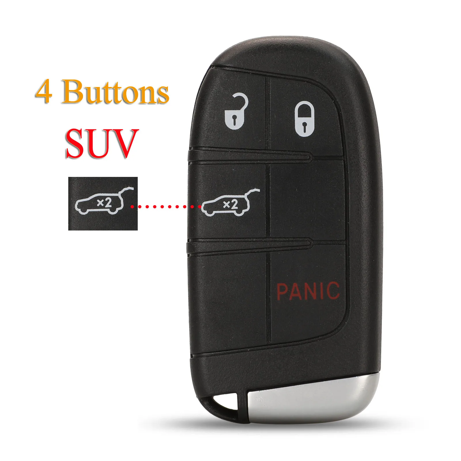 Jinyuqin 2/3/4/5 Tasten Fernbedienungs-Autoschlüsselgehäuse für Jeep Grand Cherokee Dodge Ram 1500 Journey Charger Dart Challenger Durango