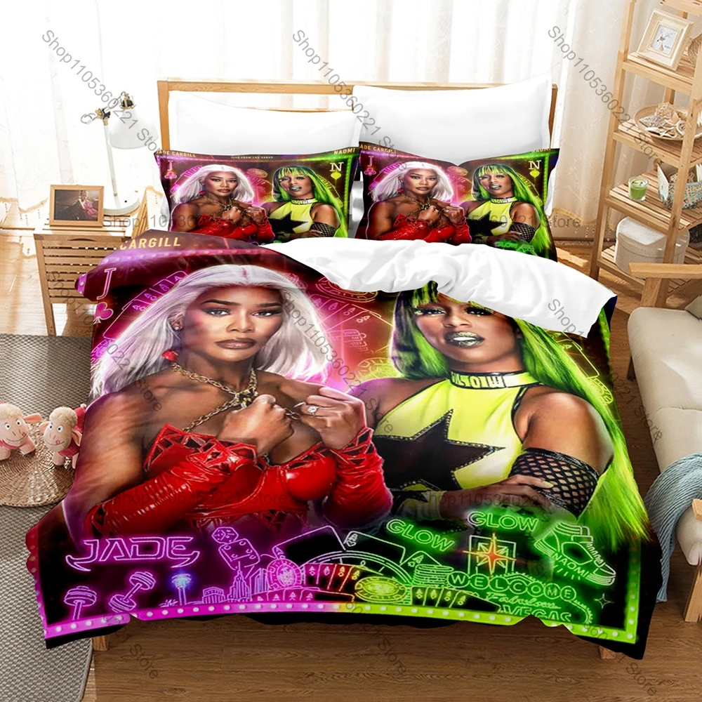 Parure de lit puissante et musclée Champion Graphic Jade Cargill Undefeated Legend Star, housse de couette avec 2 taies d'oreiller, pour adolescents, thème sportif