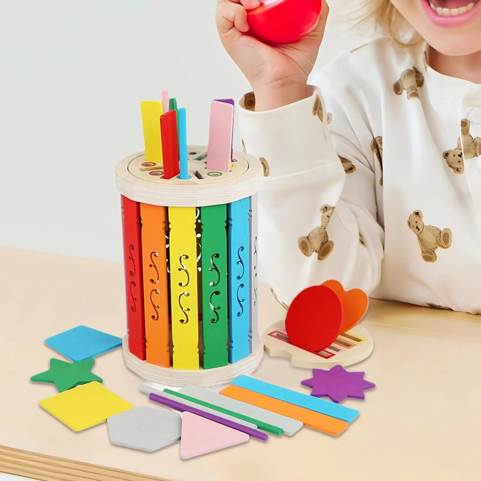 Giocattolo per l'ordinamento delle forme e dei colori Gioco di abbinamento da tavolo occupato Apprendimento precoce Selezionatore di forme delle abilità motorie fini per bambini di 2-3 anni