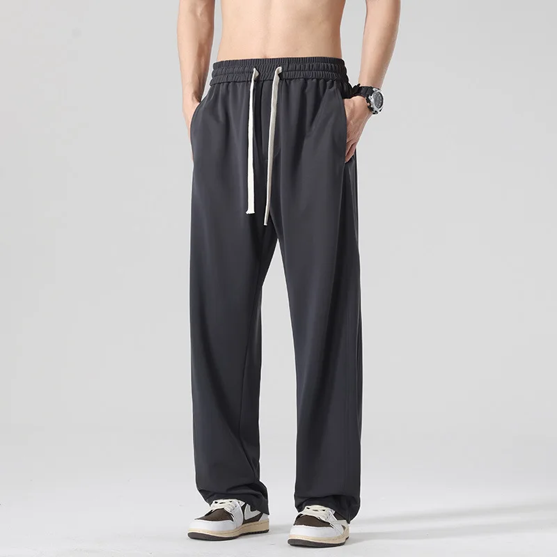

Men's Casual Pants Fashion Loose Straight Leg Trousers Spring Summer Wide Leg Breathable Long Pants Versatile Streetwear