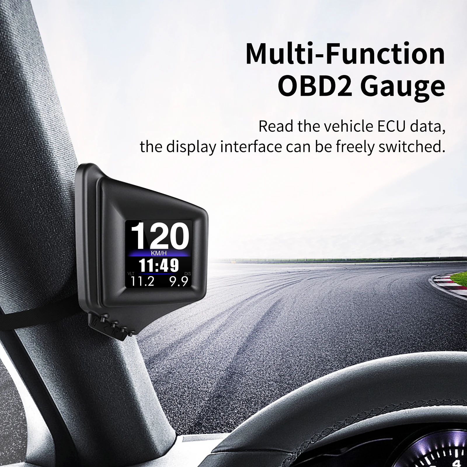Car P8 GPS OBD HUD Large Font Digital Head Up Display Speedometer Time Digital RPM Water Temp Voltage Meter Vehicle Accessories