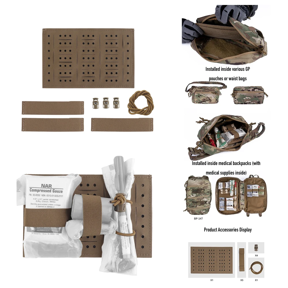 

Tactical Delta Bag Inner Lining SS Style First-Aid Bag with Built-In Storage Board Compatible with Various Backpacks