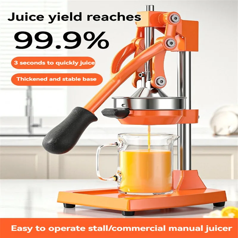 Heavy Duty Countertop Squeezer for Fresh Orange Juice Cast Iron Citrus Juicer , Extra-Large Commercial Grade Manual Hand Press ,