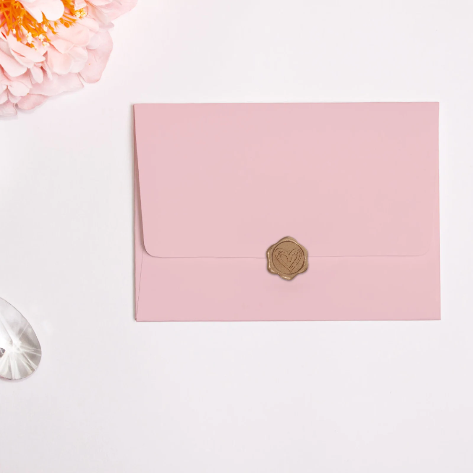 

50Pcs Wax Seal Stickers Heart Shaped Self Adhesive Vintage Envelope Seals for Craft Projects Holiday Greeting Cards Invitation