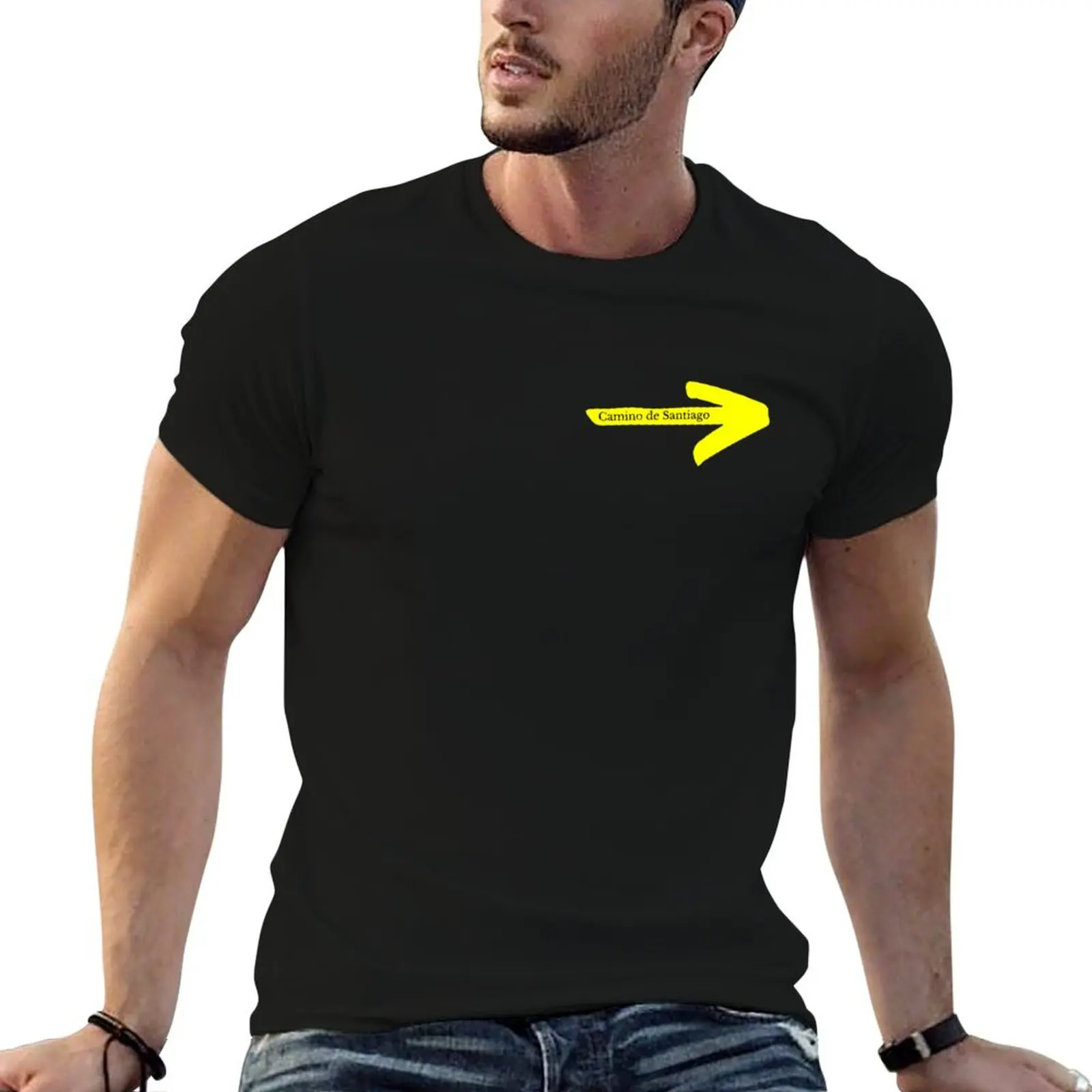 Enchanting Illustrations of the Camino de Santiago T-Shirt Comfortable Workout Short Sleeve Shirt