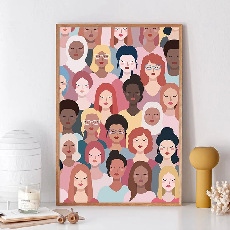 1PC--Feminist Poster Girl Power Art Prints Girls Gift Empowered Women Modern Wall Art Canvas Painting Picture Woman Room Wall