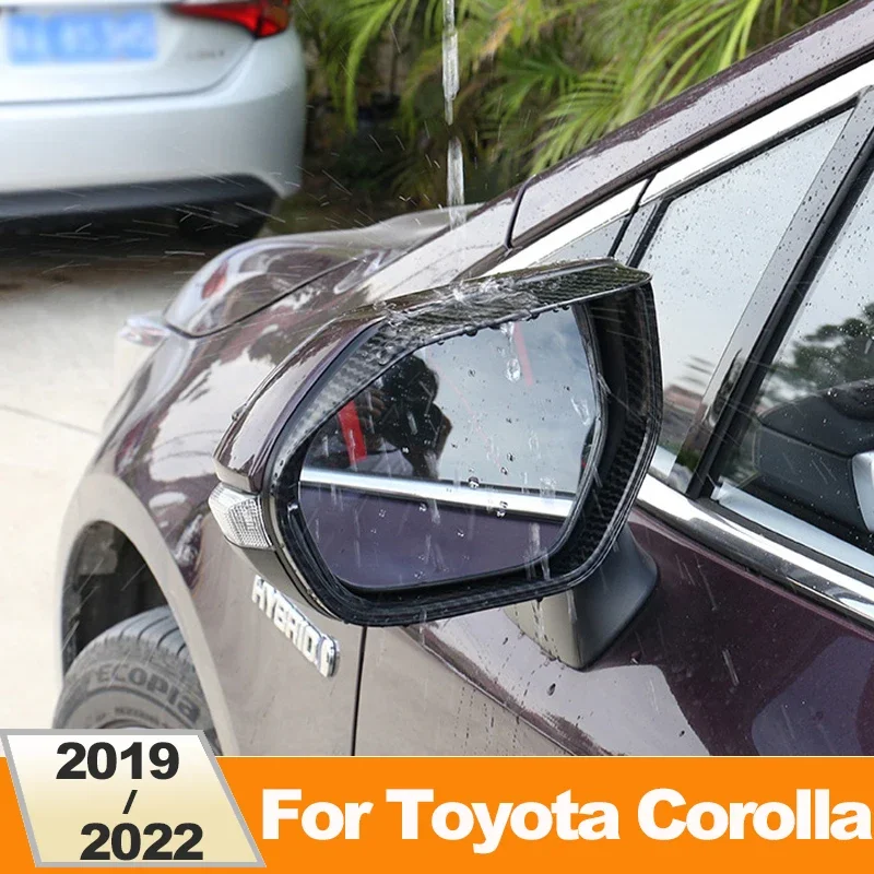 

For Toyota Corolla E210 2019-2021 2022 2023 2024 ABS Car Rearview Mirror Rain Shade Rainproof Blades Cover Trim Sticker Exterior