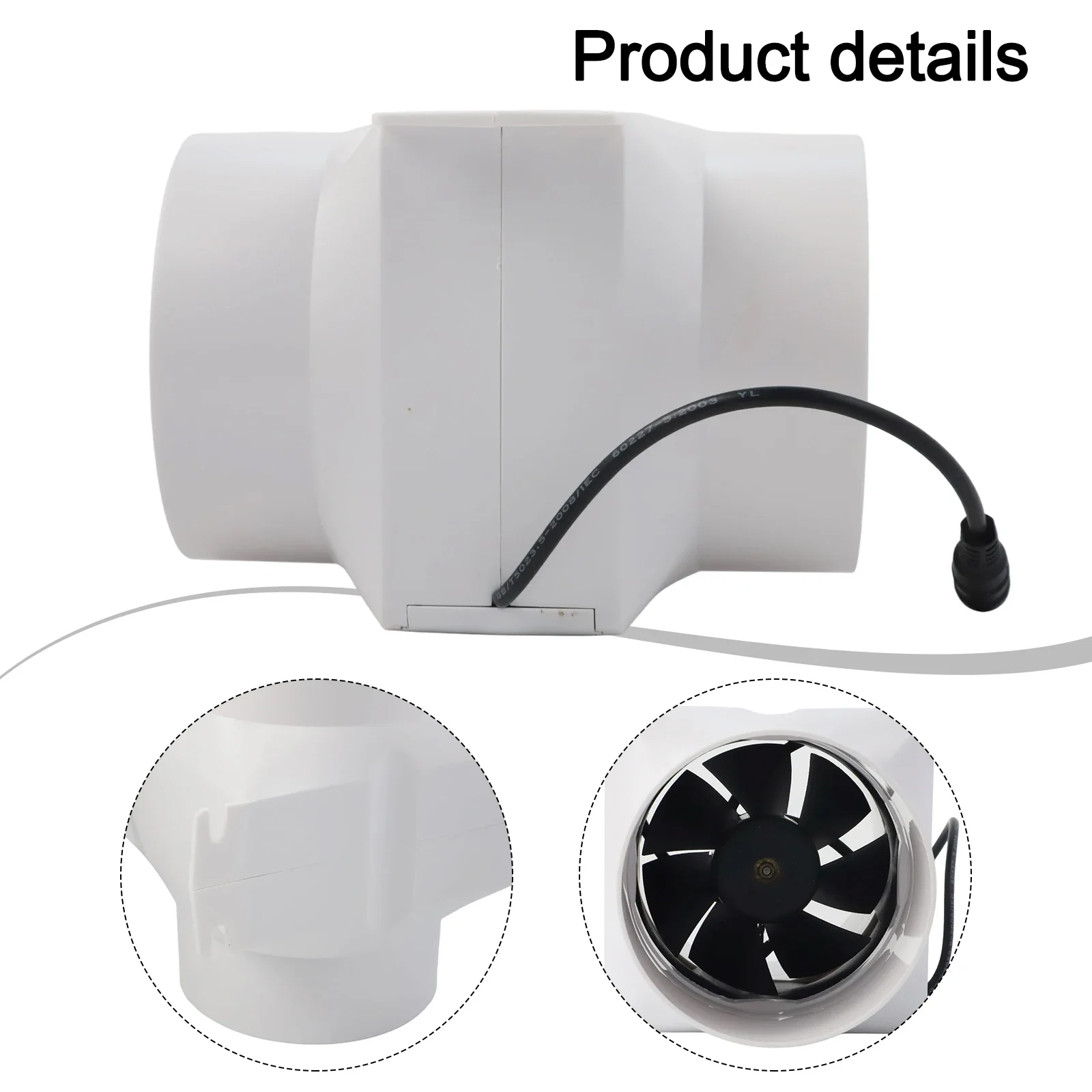 75100mm Inline Duct Fan 12V with Strong Airflow and Quiet Operation for Air Exhaust in Bathrooms Workshops and Greenhouses