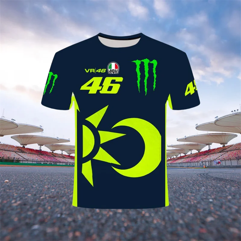 T-Shirt con stampa da uomo nuova di vendita calda 24/25 la più recente maglietta da moto Rossi estiva traspirante ad asciugatura rapida uniforme da