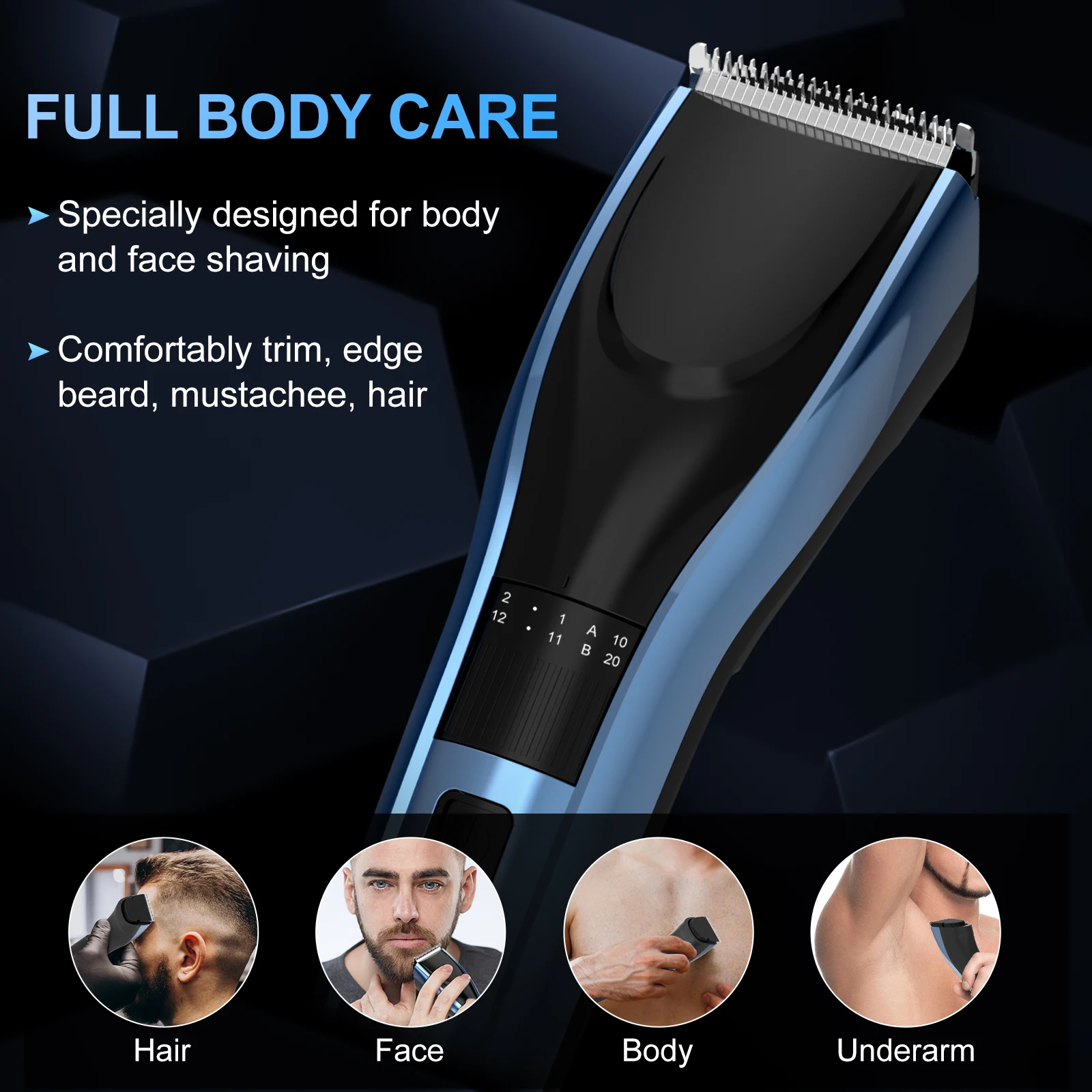 Sejoy Hair Trimmer Electric for Men Women rechargeable LED Display Hair Clipper  Beard Shaving Body Trimmer Professional Barber image 6