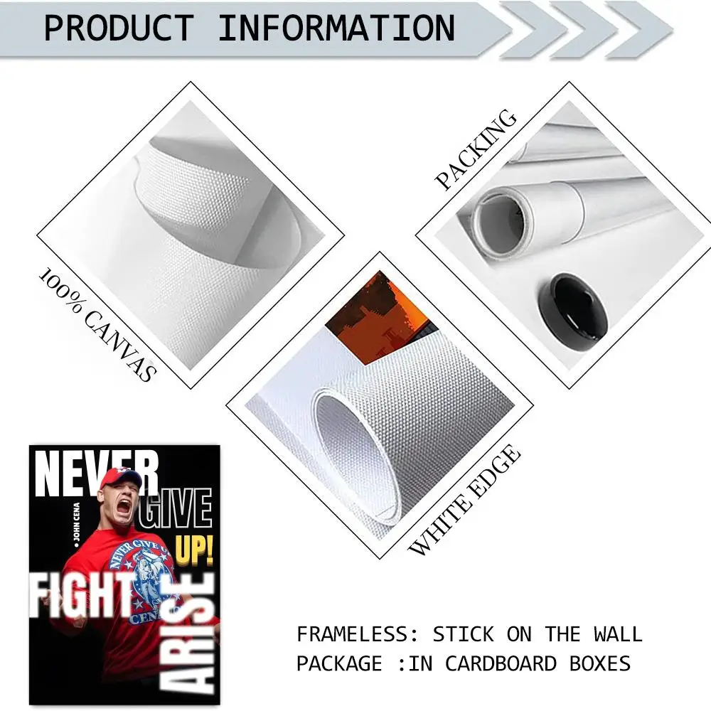 ملصق قماشي لخط الخط من المصارع جون فيليكس أنتوني سينا: تجعد مجاني مقاوم للماء ومتين لجميع الفضاء لتزيين الحائط