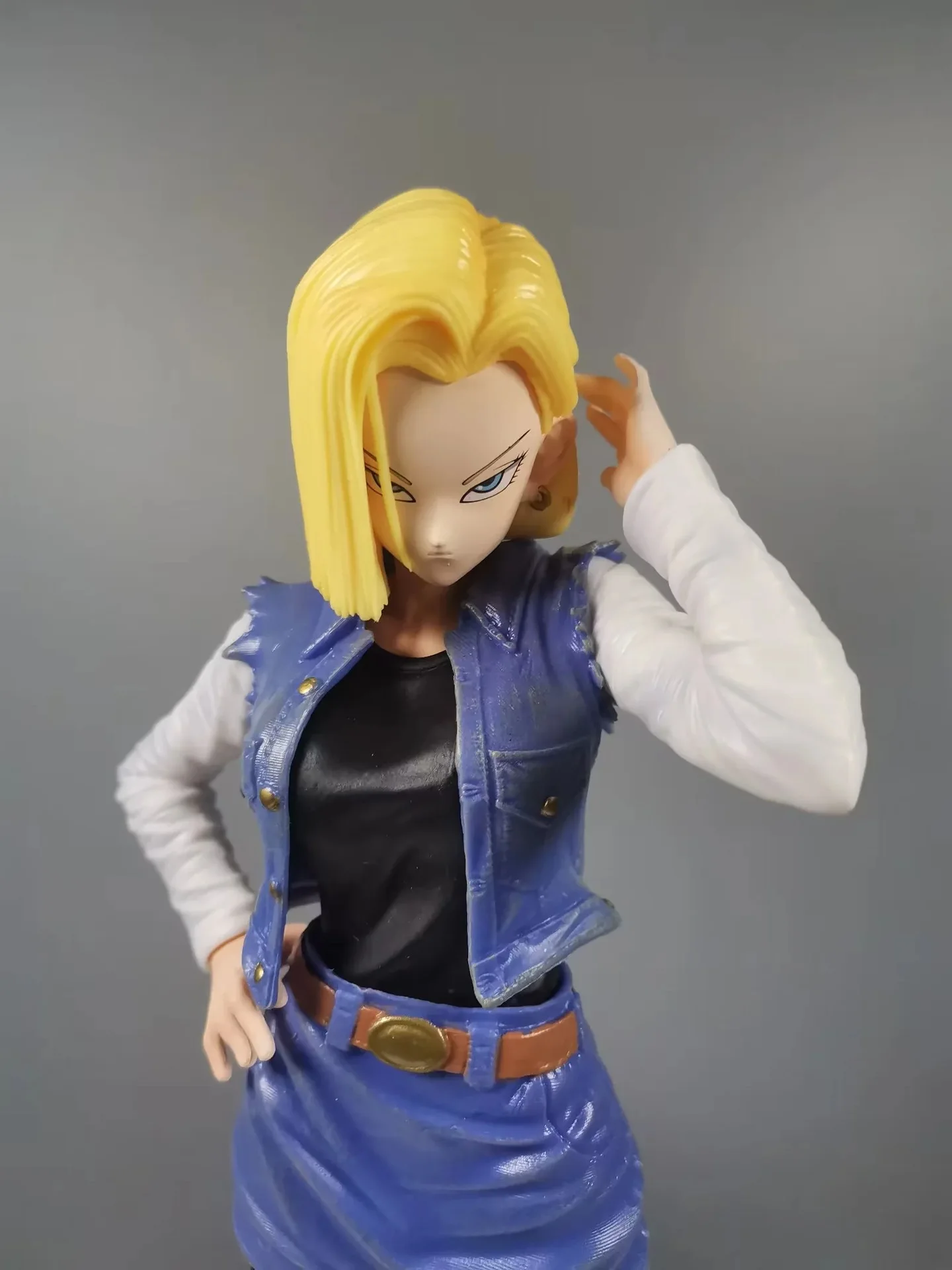 Anime dragon ball z super saiyan android 18 lazuli & krillin pvc figura de ação jogo estátua modelo colecionável brinquedos boneca presentes