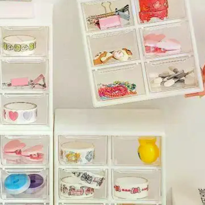 Dustproof Multi Grid Desktop Drawer Organizer Portable Storage Box For Jewelry Cosmetics And Desk Sundries