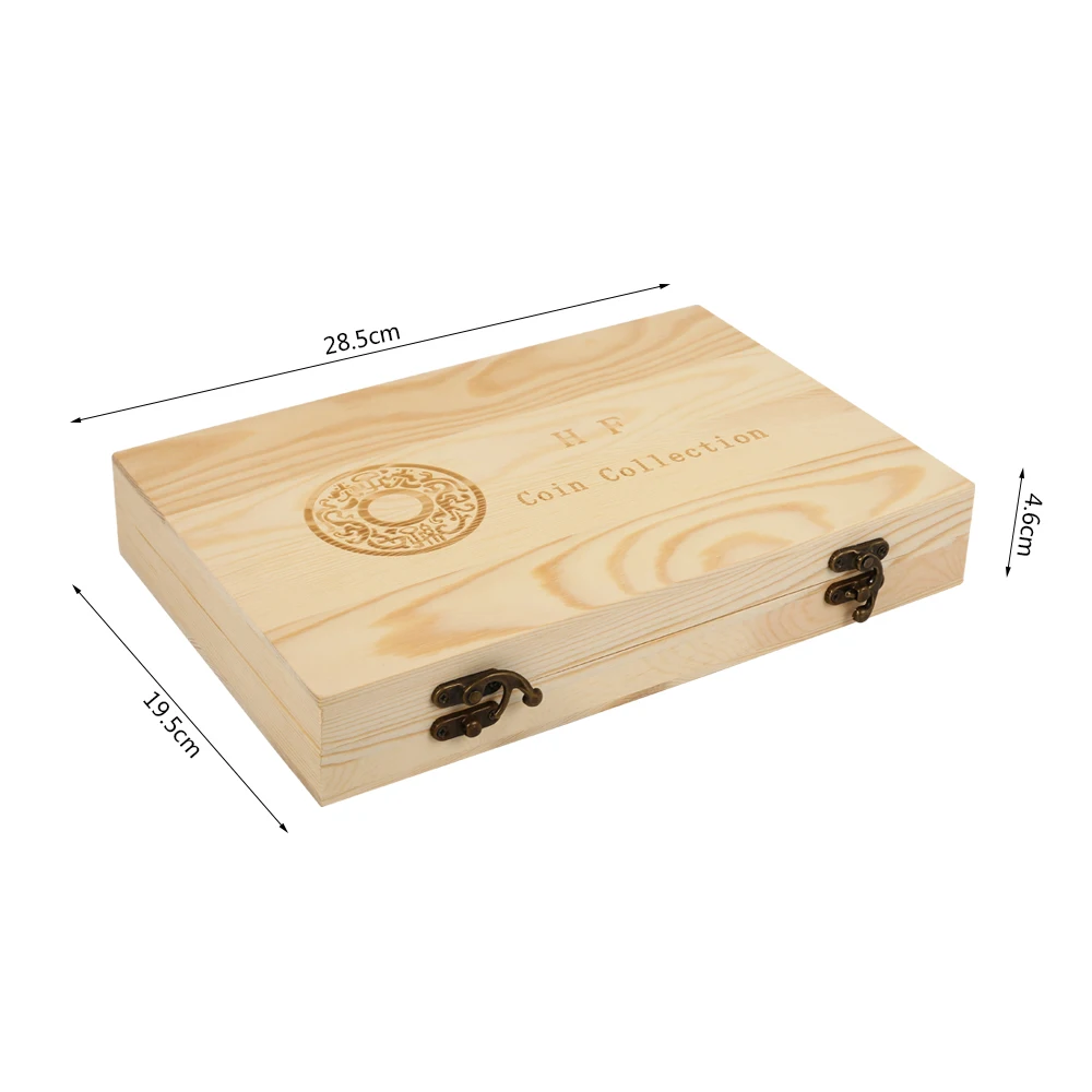 100Pcs Clear Coin Capsule Universal Coin Storage Box With Adjustment Pad  Adjustable Wooden Commemorative Coin Medal Container