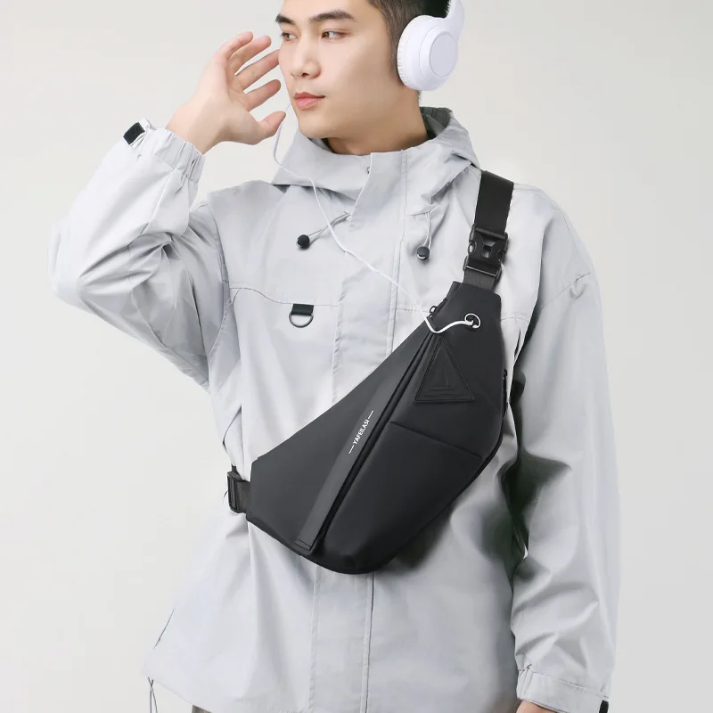 Men's chest left and right backpack commuting one shoulder anti splashing water diagonal riding large capacity chest bag