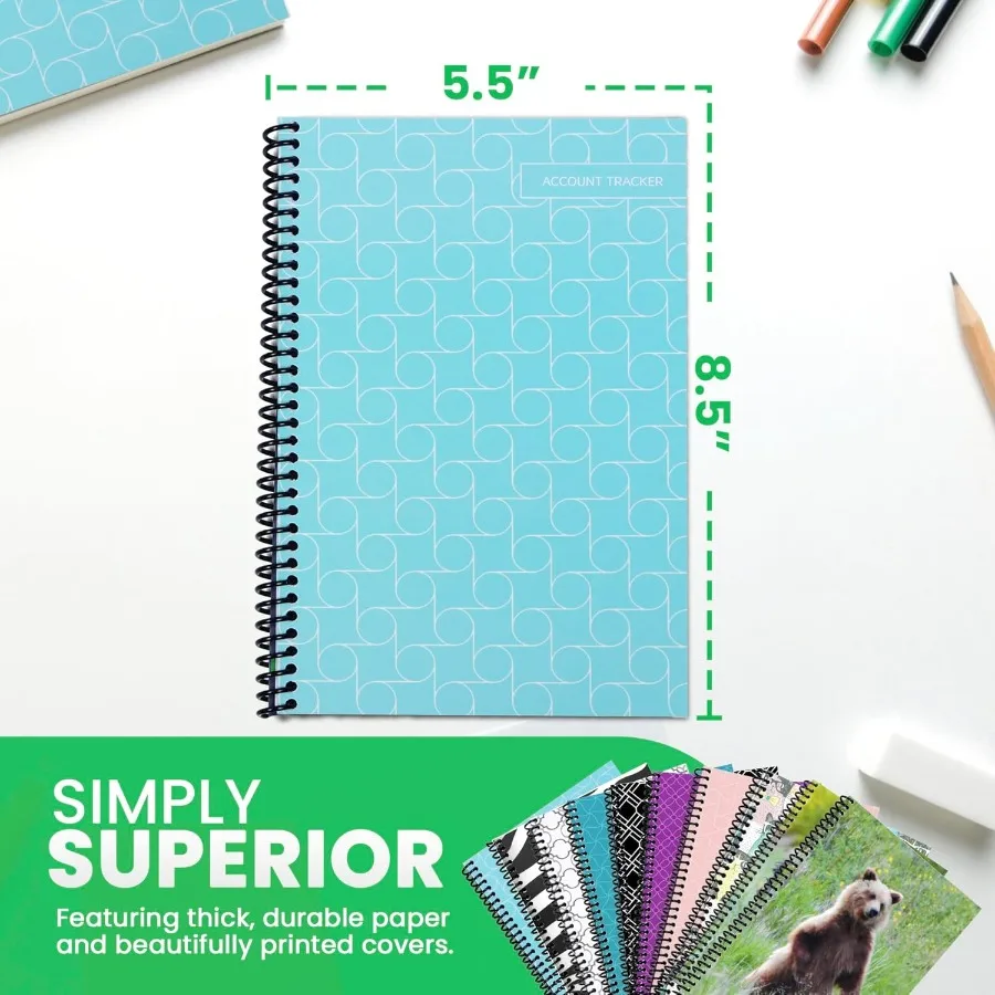 プレミアムチェックブックレジスター、デビットカードレジャー、ノートブック（チェックアカウントの取引を追跡するためのビジネスレジャー、現金ログ用）