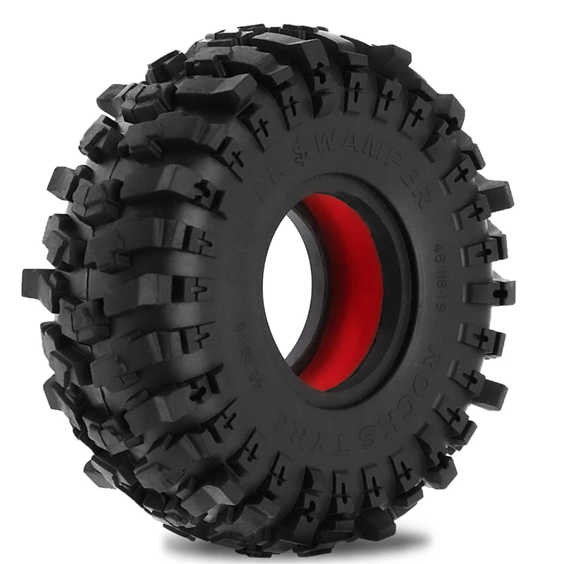 4pcs 118mm Wheel Tires with EVA Dual Stage Foam Insert for 1/10 RC Crawler Truck Wheel Tyre SCX10 WRAITH Green [wvrae34]